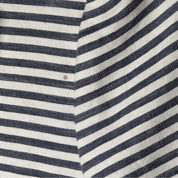 MADEWELL Striped One Button Blazer Navy Blue / White Size 0 Cotton Linen Blend - Picture 11 of 13